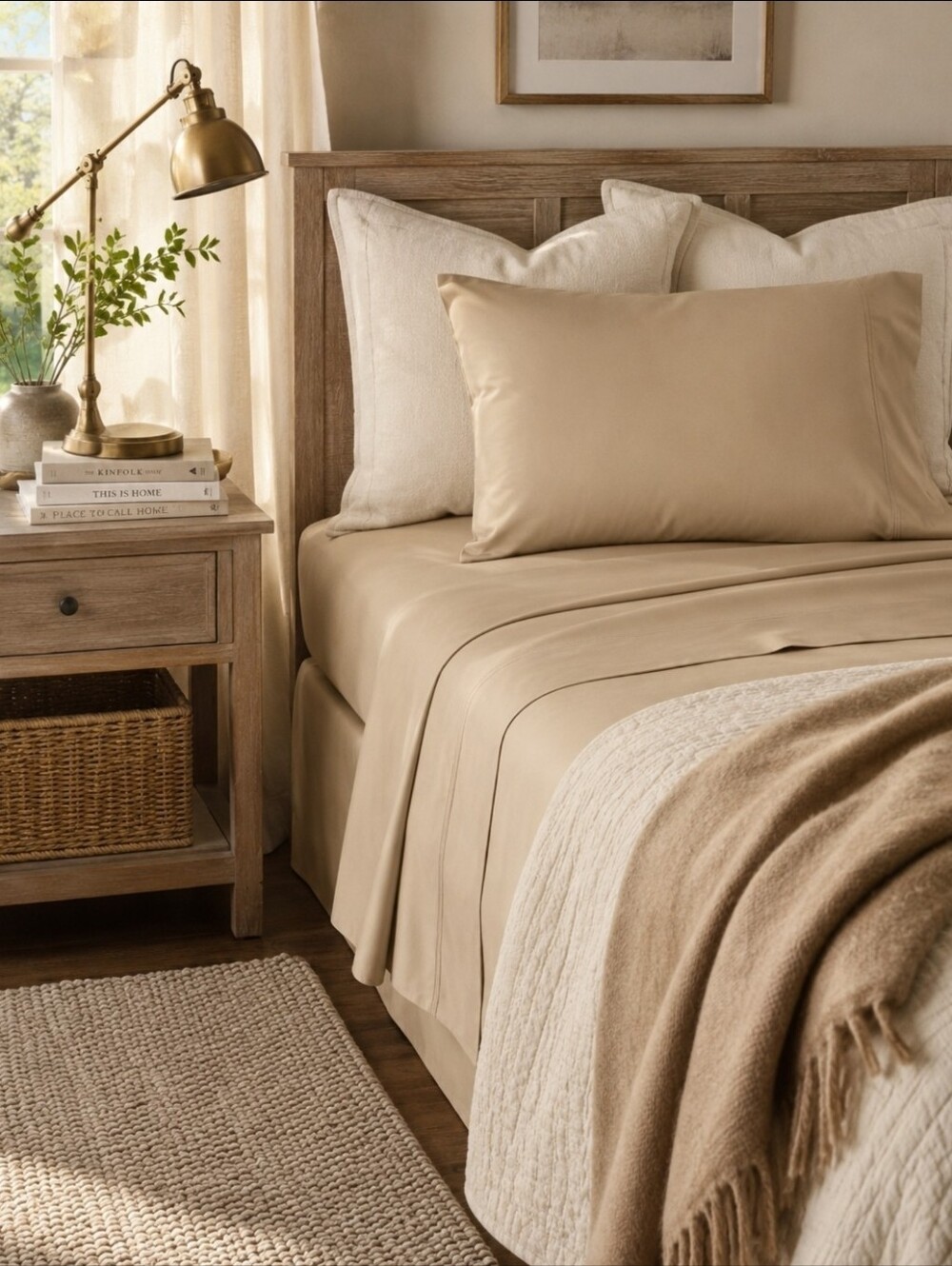 NIP Liz Claiborne 1000 Thread Count Twin Sheet Set French Bread Luxury